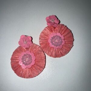 Vineyard Vines Raffia Fan Floral Cupcake Earrings